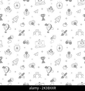 Startup business vector background. Start up seamless pattern design. Stock Vector