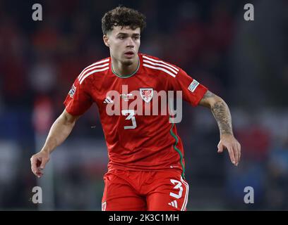 Cardiff, UK. 25th Sep, 2022. Neco Williams of Wales during the UEFA Nations League match at the Cardiff City Stadium, Cardiff. Picture credit should read: Darren Staples/Sportimage Credit: Sportimage/Alamy Live News Stock Photo