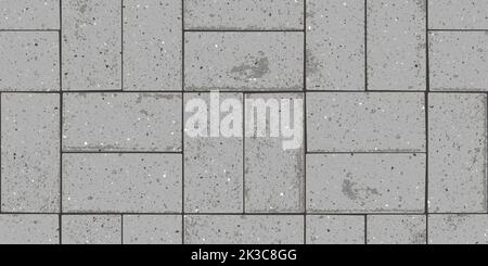 Pavement with interlocking textured bricks seamless pattern Stock Vector