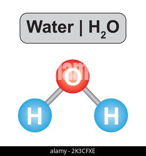 Molecular Model of Water (H2O) Molecule. Vector Illustration. Stock Vector