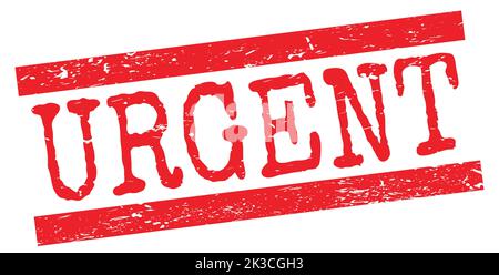 URGENT text written on red grungy lines stamp sign. Stock Photo