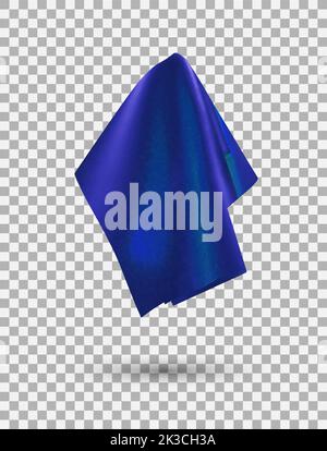Blue shiny fabric, handkerchief or tablecloth hanging Stock Vector
