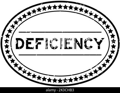 Grunge black deficiency word oval rubber seal stamp on white background Stock Vector