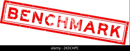 Grunge red benchmark word square rubber seal stamp on white background Stock Vector