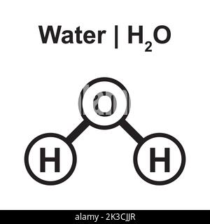 Molecular Model of Water (H2O) Molecule. Vector Illustration. Stock Vector