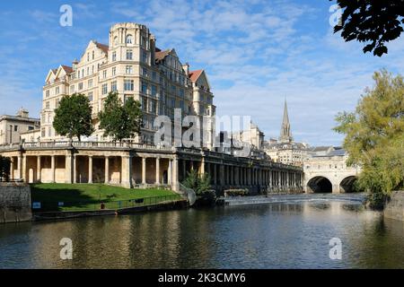 The Empire Hotel and Architect Restaurant in the centre of historic Bath in England. Stock Photo