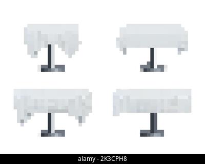 Restaurant tables with tablecloths. Vector realistic illustration isolated on white background. Stock Vector