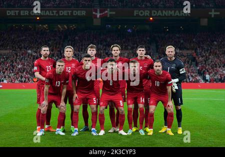 Parken, Copenhagen, Denmark. 25th Sep, 2022. . Danish team during Denmark and France at Parken, Copenhagen, Denmark. Ulrik Pedersen/CSM/Alamy Live News Stock Photo