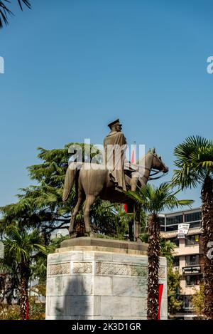 Bursa ,Turkey September 17 2022 : The famous Mustafa Kemal Ataturk statue in Bursa , Founder of the Turkish state Stock Photo