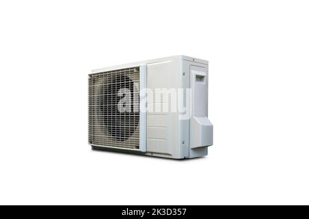 Air conditioning, air heat pump isolated on white. Stock Photo