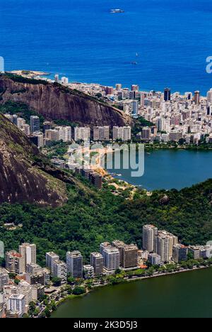 Panoramic view of beach in rio de Janeiro brazil Stock Photo