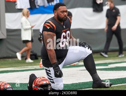 Cincinnati Bengals defensive tackle Josh Tupou (68) during an NFL preseason  football game against the New