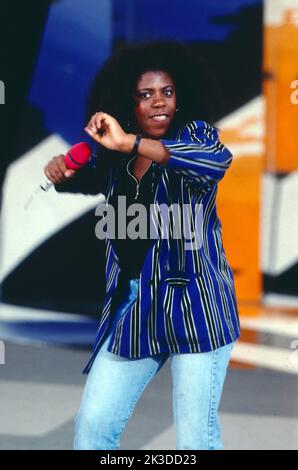 Jaki Graham, britische Soulsängerin, Portrait, Deutschland, 1989. Jaki