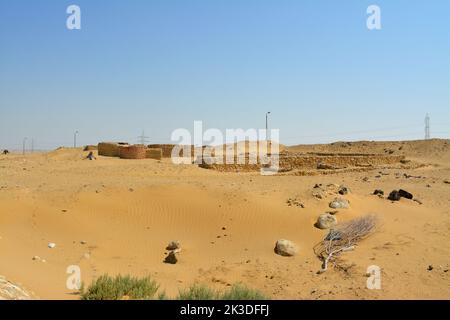 The Prophet Moses Springs, water wells and palms in Sinai Peninsula, Ras Sidr, Egypt Stock Photo