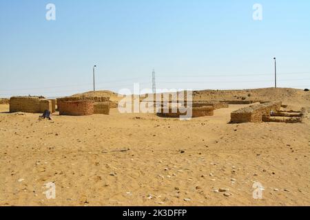 The Prophet Moses Springs, water wells and palms in Sinai Peninsula, Ras Sidr, Egypt Stock Photo