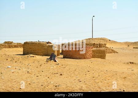 The Prophet Moses Springs, water wells and palms in Sinai Peninsula, Ras Sidr, Egypt Stock Photo