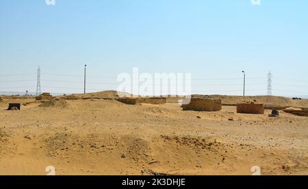 The Prophet Moses Springs, water wells and palms in Sinai Peninsula, Ras Sidr, Egypt Stock Photo