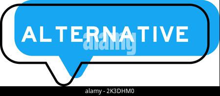 Speech banner and blue shade with word alternative on white background Stock Vector