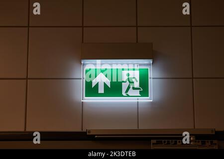 Emergency Exit Sign Stock Photo