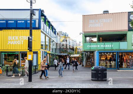 Buck Street Market, 'London's first eco-market', part of the Camden Market complex in Camden Town, London, UK Stock Photo