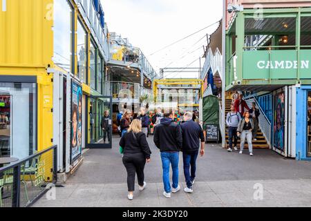 Buck Street Market, 'London's first eco-market', part of the Camden Market complex in Camden Town, London, UK Stock Photo