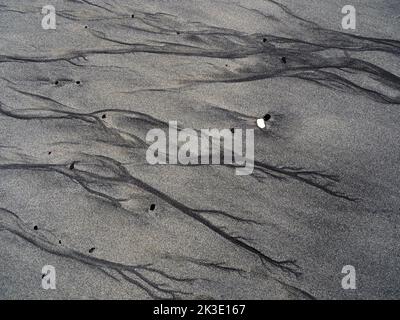 Patterns on beach, Hvalba, Suðuroy, Faroes Stock Photo