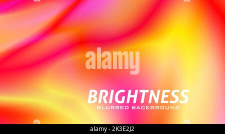 Brightness. Abstract brilliant red and yellow blurred background with saturated colors gradient. Shiny vector graphic pattern Stock Vector