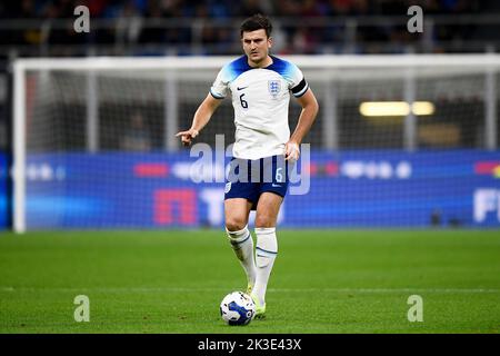 Milan, Italy. 23 September 2022. Harry Maguire of England in action during the UEFA Nations League football match between Italy and England. Italy won 1-0 over Enlgand. Credit: Nicolò Campo/Alamy Live News Stock Photo