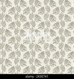 Cute safari exotic foliage pattern for babies room decor. Seamless leaf green textured gender neutral print design. Stock Photo