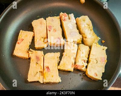 Close up shot of fried turnip cake at Los Angeles, California Stock Photo