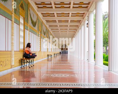 Los Angeles, JUL 20 2014 - Exterior view of the beautiful Getty Villa Stock Photo