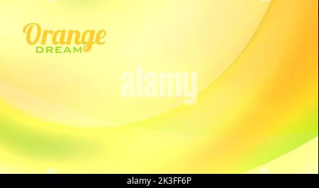Orange dream. Summery wallpaper by yellow, orange and green colors. Vector graphic background Stock Vector