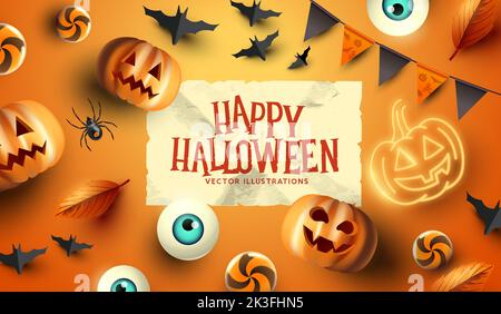 Happy halloween party event background layoutwith room for text. Vector illustration Stock Vector