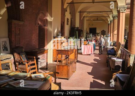 Flea Market in the Cloister of Basilica di San Francesco Bologna Italy Stock Photo