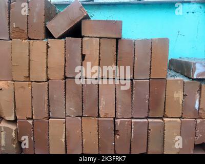 Stacked bricks for construction. Architecture Stock Photo
