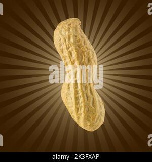 Peanuts on brown gradient background. used for design element, packaging design Stock Photo