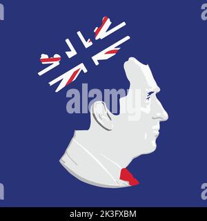 King Charles III Illustration with a Crown Stock Vector