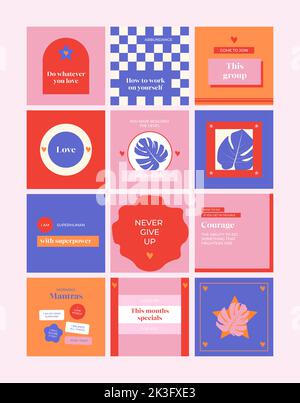 Social Media Template Mockup Presentation Stock Vector