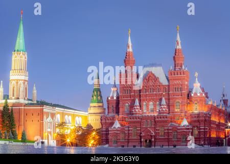 State historical museum and Kremlin at the Red Square, Moscow Stock Photo