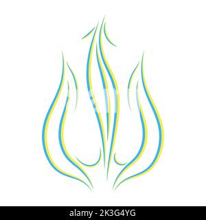 Modern Ukrainian Trident Icon Isolated on White Background Stock Vector