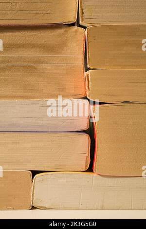 Stack of paperback books. Stock Photo