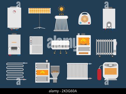 Heating systems appliances Stock Vector
