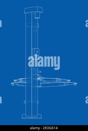 Car lift stand tower. Vector Stock Vector