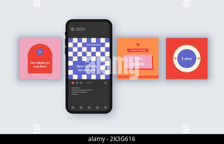 Social Media Template Mockup Presentation Stock Vector