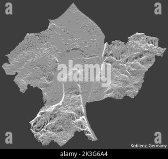 Topographic relief map of KOBLENZ, GERMANY Stock Vector