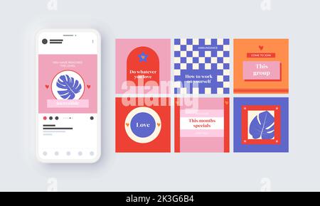 Social Media Template Mockup Presentation Stock Vector