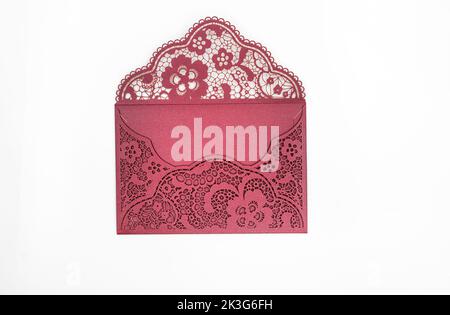 Elegant wedding stationery set. Templates for wedding invitations, congratulations, postcard. Flat lay, top view, copy space. Stock Photo