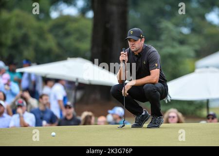 Charlotte, NC, USA. 25th Sep, 2022. Corey Conners during the Presidents Cup at Quail Hollow Club in Charlotte, NC. Brian Bishop/CSM/Alamy Live News Stock Photo