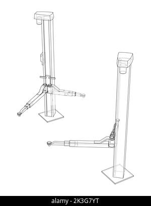 Car lift stand tower. Vector Stock Vector