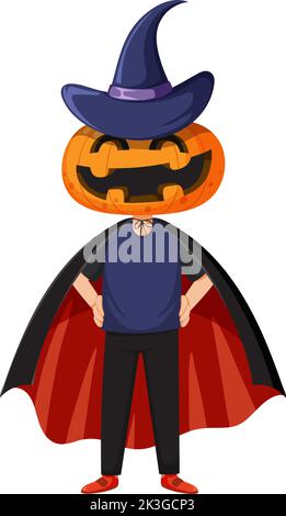 Cute boy wearing dracula outfit for halloween illustration Stock Vector